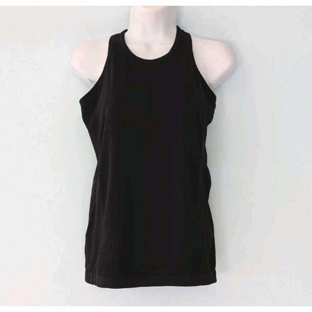 Athleta Girl Athletic Tank Top Size XL 14 Black Stretch Logo